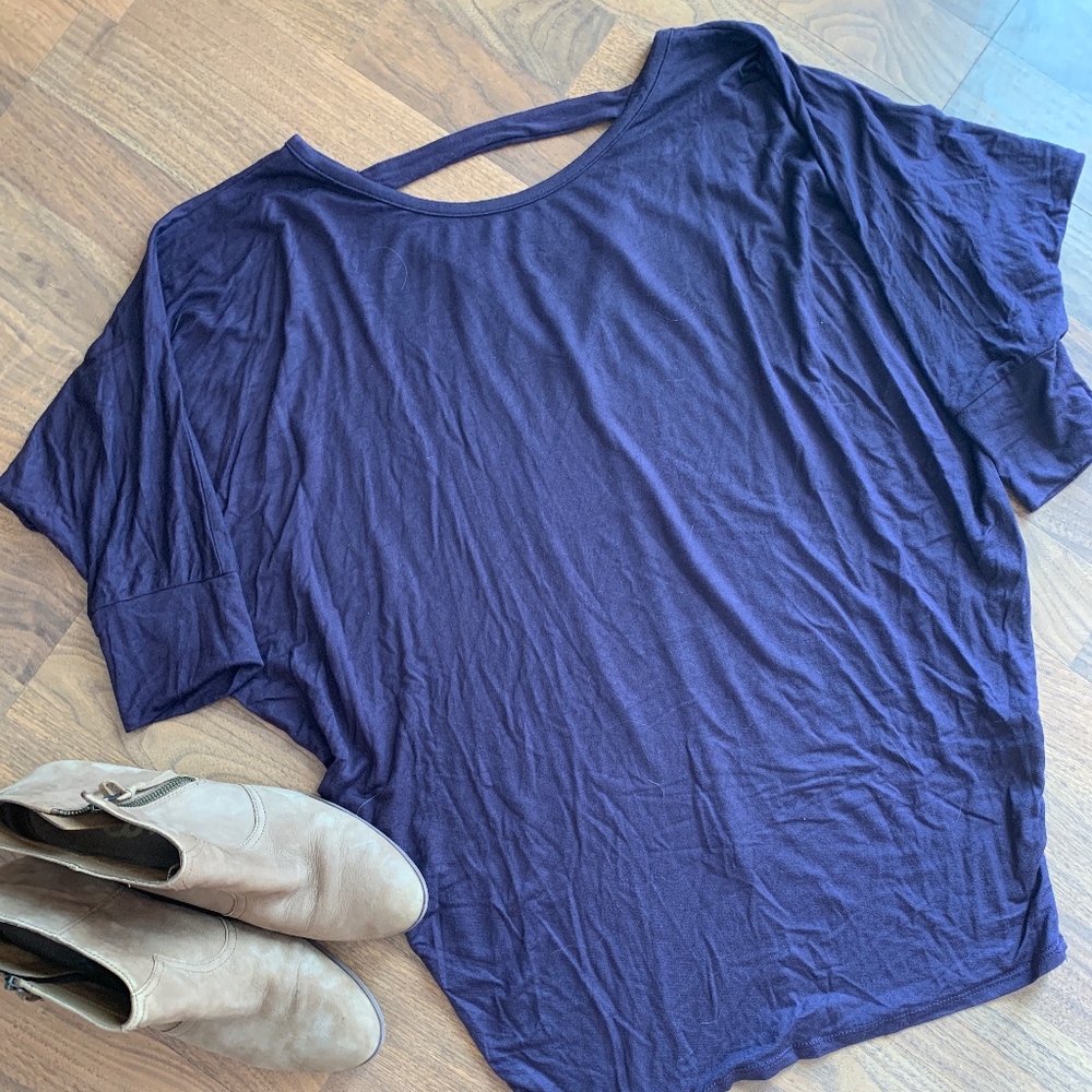 Dark Plum bat wing maternity top